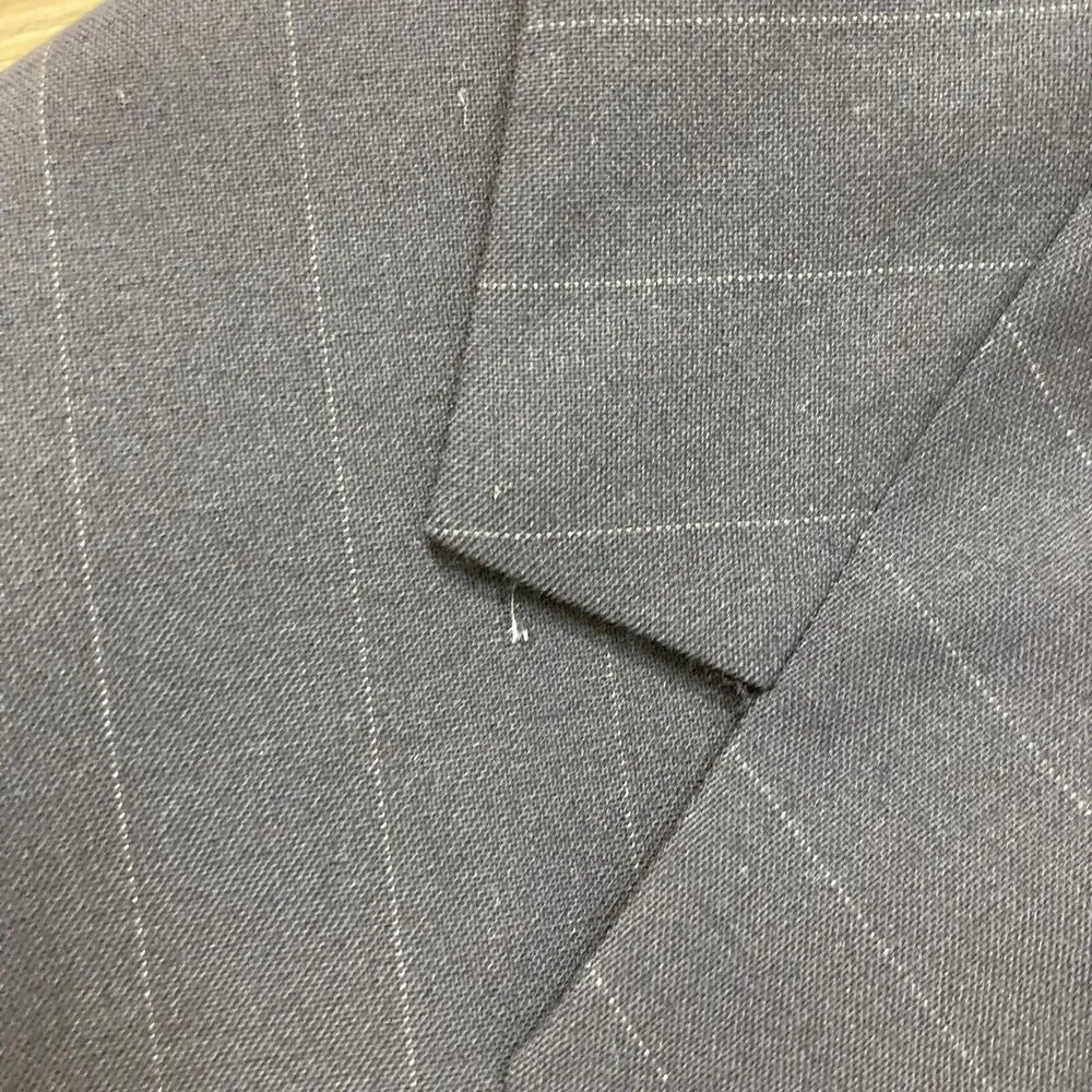 Polo Ralph Lauren Men’s Sz 42 Navy Blue Stripe Jacket Blazer 100% Wool